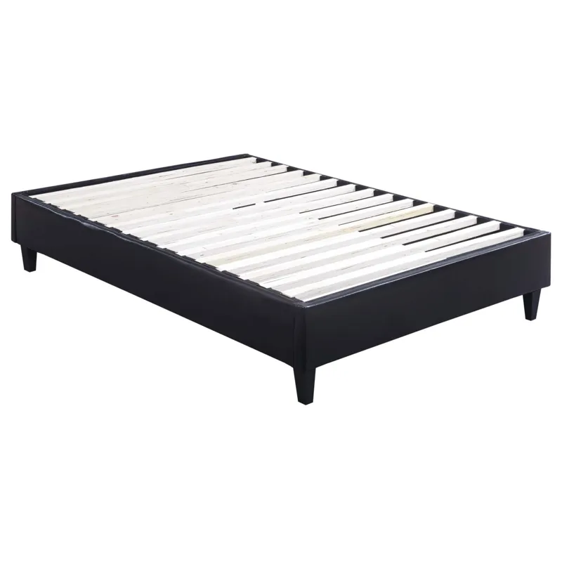 Abby Platform Queen Base Bed Black PU (3A Packing)