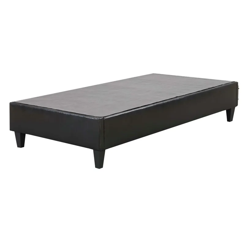 Abby Platform Twin Base Bed Black PU (3A Packing)