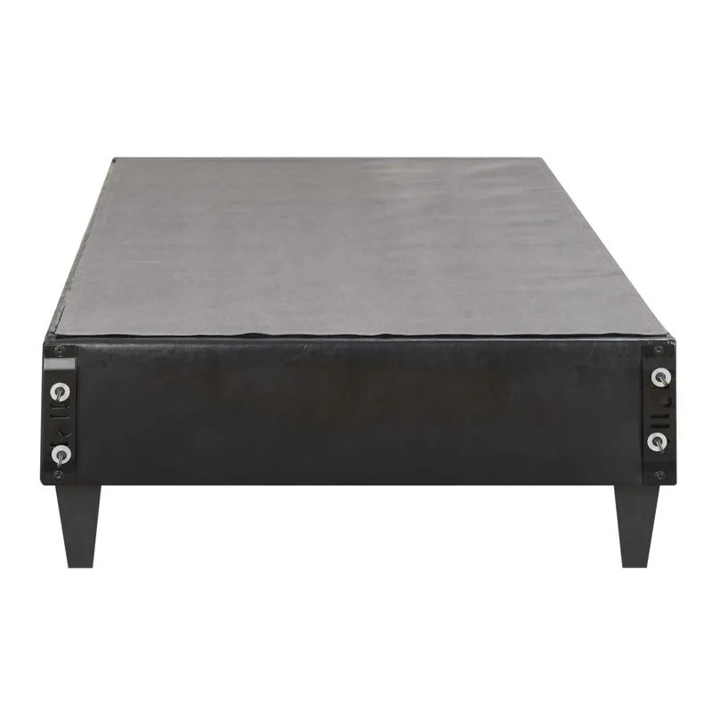 Abby Platform Twin Base Bed Black PU (3A Packing)