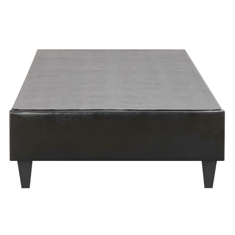 Abby Platform Twin Base Bed Black PU (3A Packing)