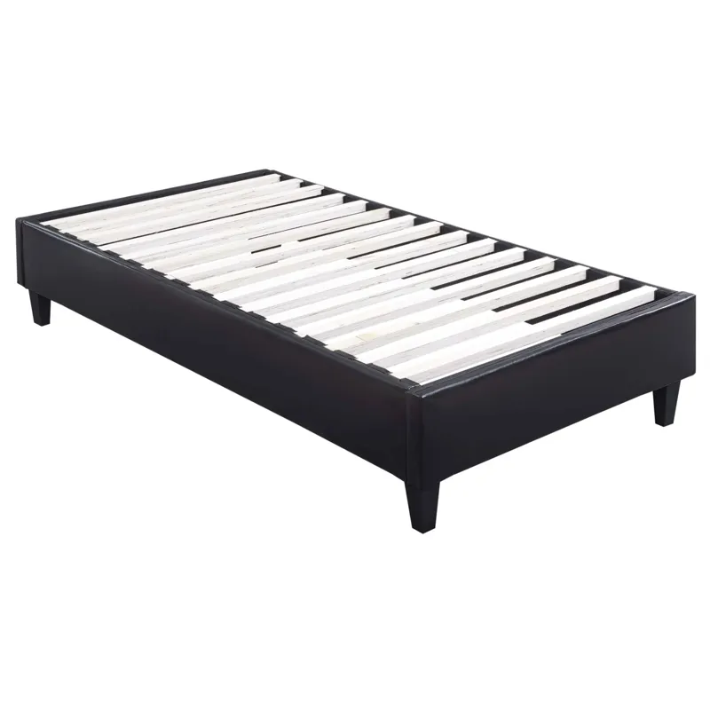 Abby Platform Twin Base Bed Black PU (3A Packing)