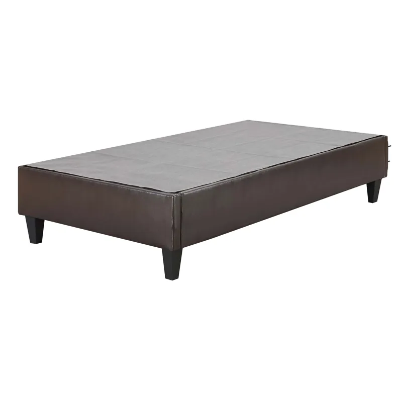 Abby Platform Twin Base Bed Brown PU (3A Packing)