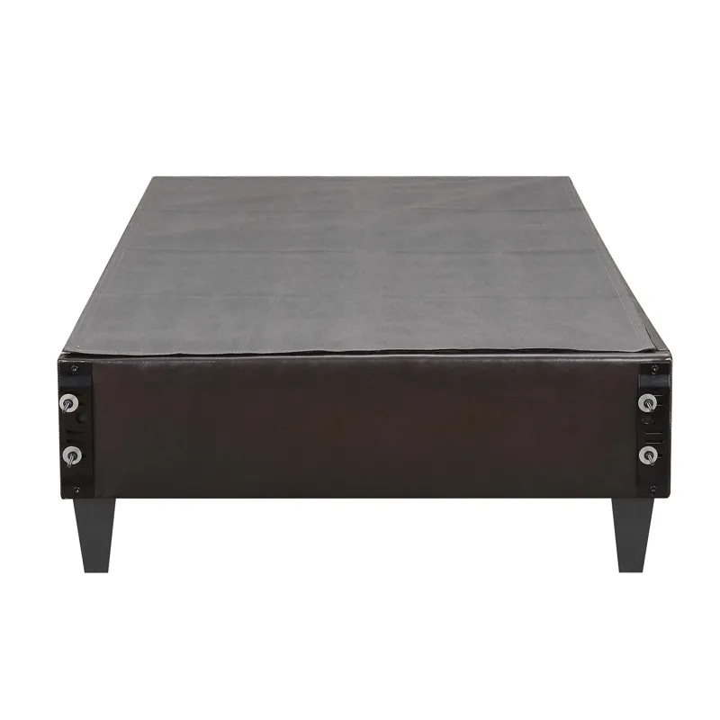 Abby Platform Twin Base Bed Brown PU (3A Packing)