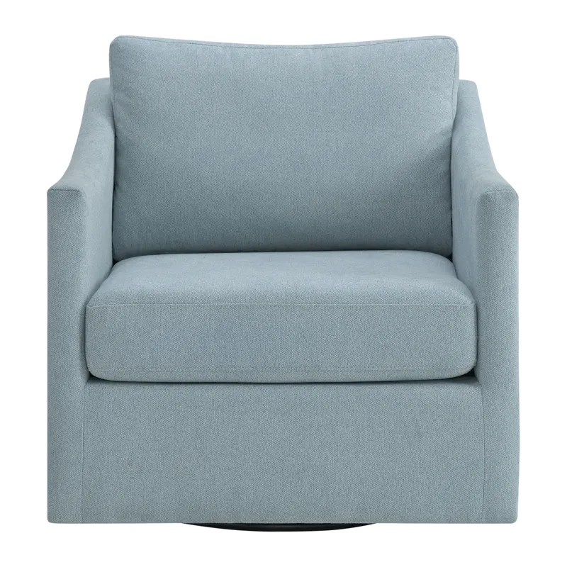 Acacia Swivel Chair in Freya Light Blue