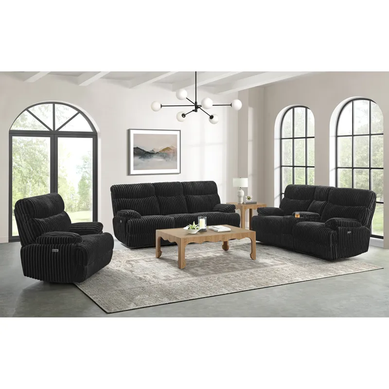 Admiral Power Motion Loveseat with Console in Masis Black