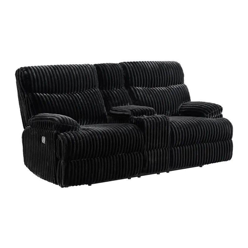 Admiral Motion Loveseat with Console in Masis Black