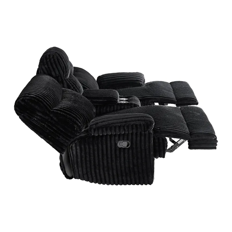 Admiral Motion Loveseat with Console in Masis Black