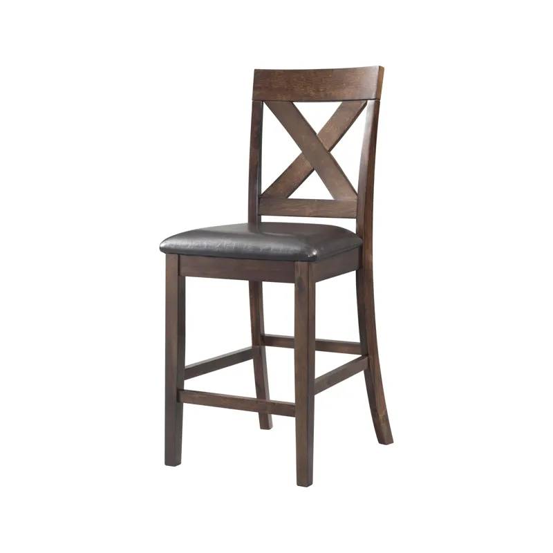 Alex Counter Side Chair W/Brown PU Espresso (2 Per Pack)