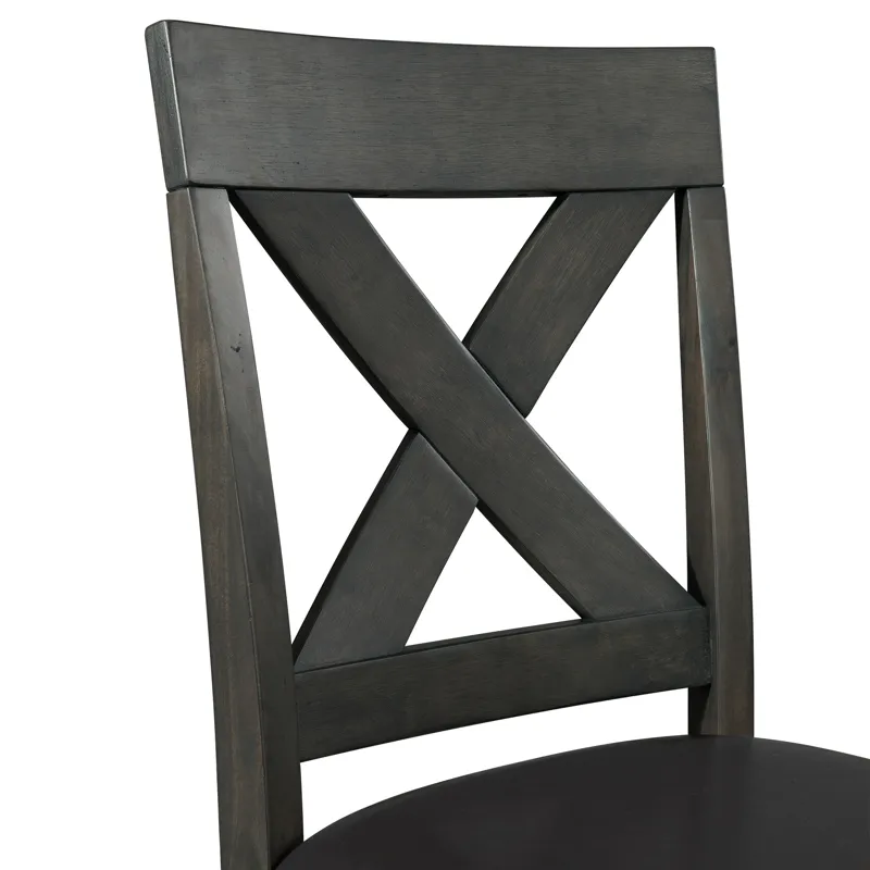 Alex Counter Side Chair W/Black PU Grey (2 Per Pack)