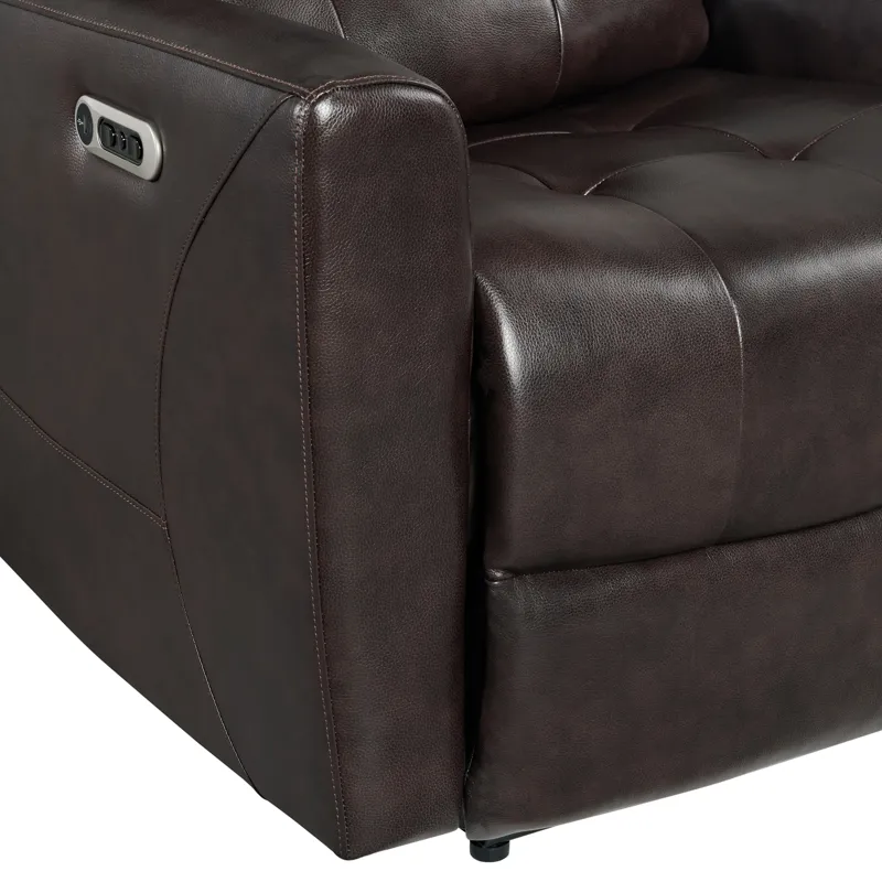 All Star Power Recliner with Power Headrest in Jazz Brown (Top Grain/PVC)