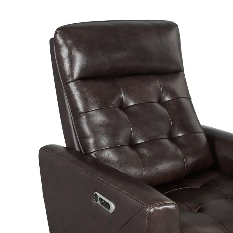 All Star Power Recliner with Power Headrest in Jazz Brown (Top Grain/PVC)