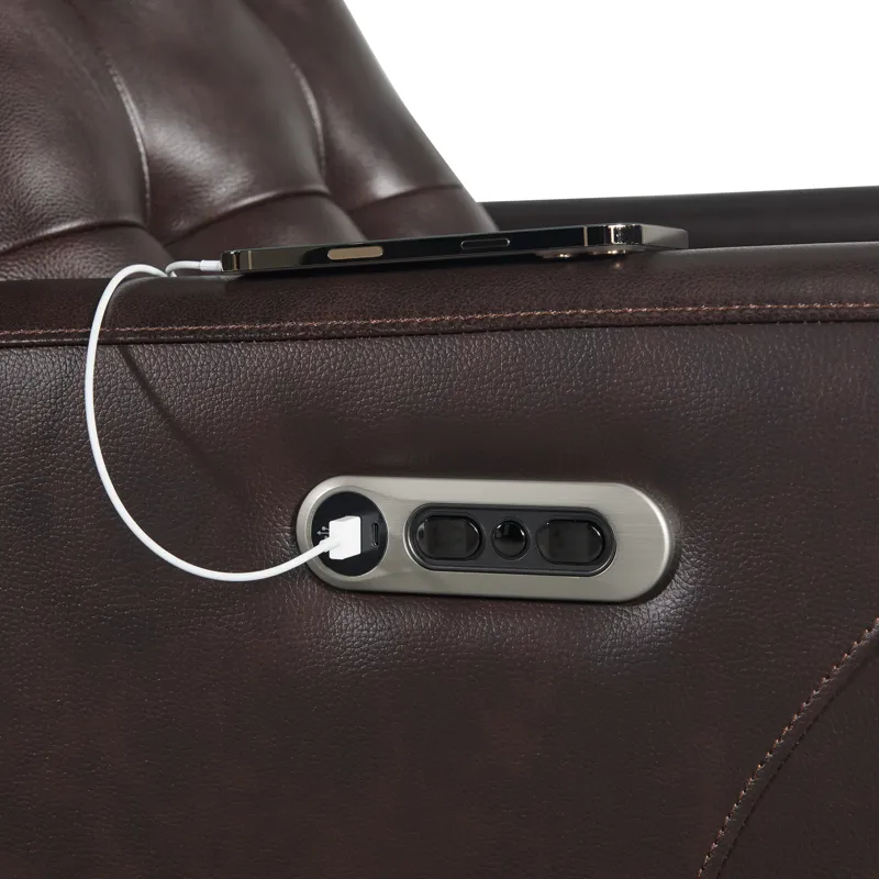 All Star Power Recliner with Power Headrest in Jazz Brown (Top Grain/PVC)