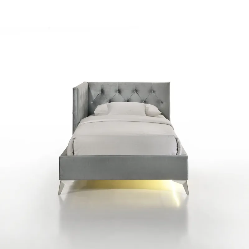 Amberley Twin UPH Corner Bed with LED and USB in Grey