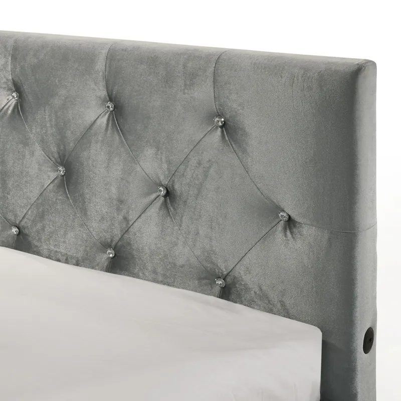 Amberley Twin UPH Corner Bed with LED and USB in Grey