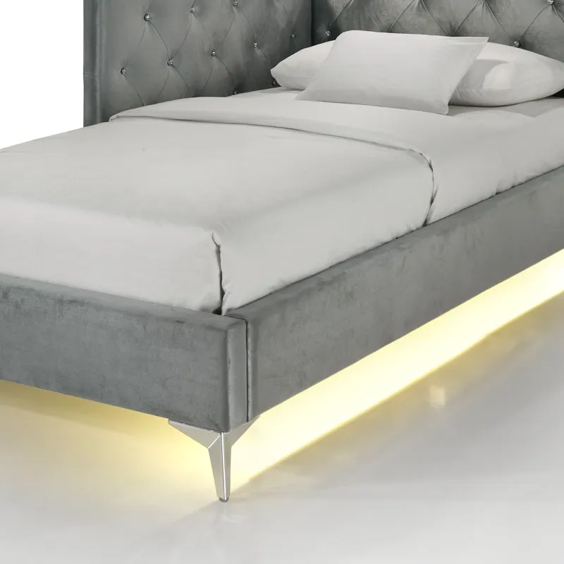 Amberley Twin UPH Corner Bed with LED and USB in Grey