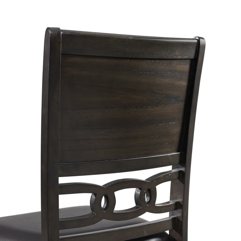 Amherst Dining Side Chair W/PU Cushion Side Stretcher Dark Finish (2 Per Pack)