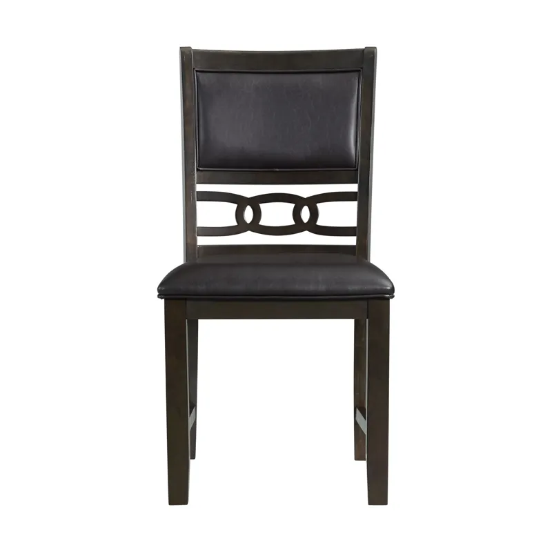Amherst Dining Side Chair W/PU Cushion Side Stretcher Dark Finish (2 Per Pack)