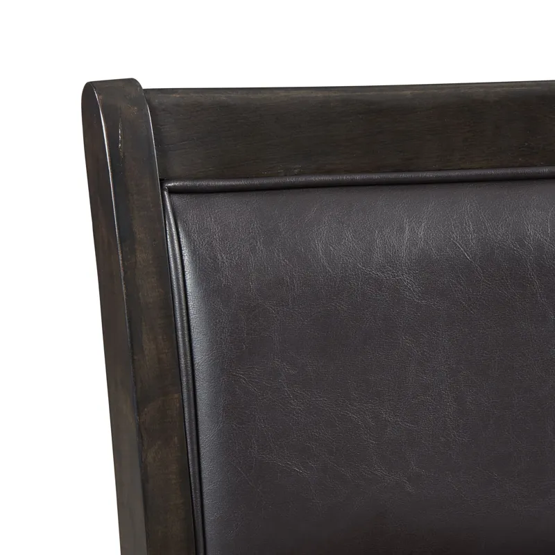 Amherst Dining Side Chair W/PU Cushion Side Stretcher Dark Finish (2 Per Pack)