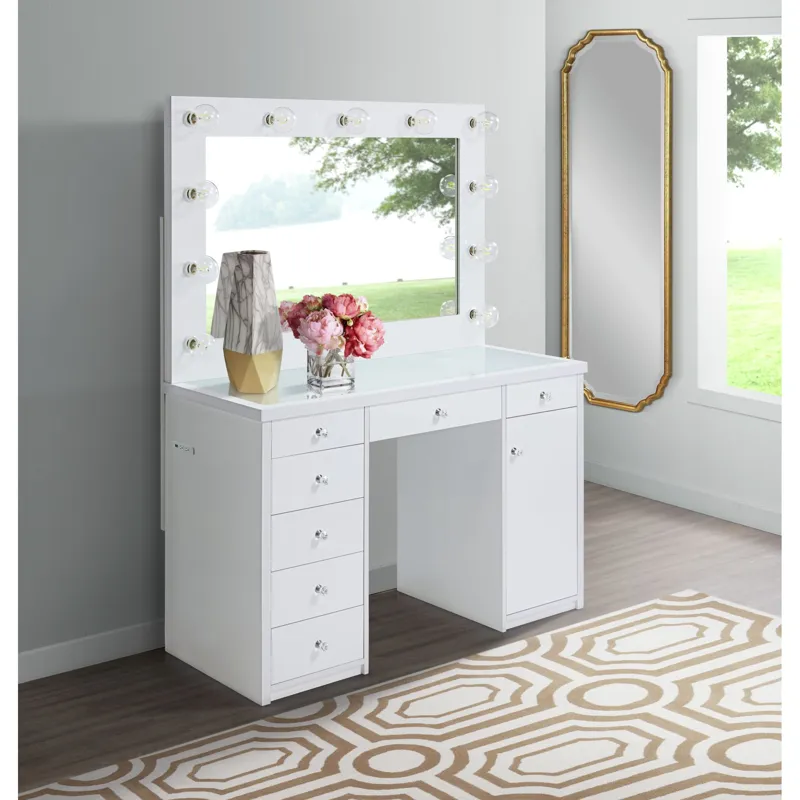 Amia Complete Dressing Table with Lightbulbs