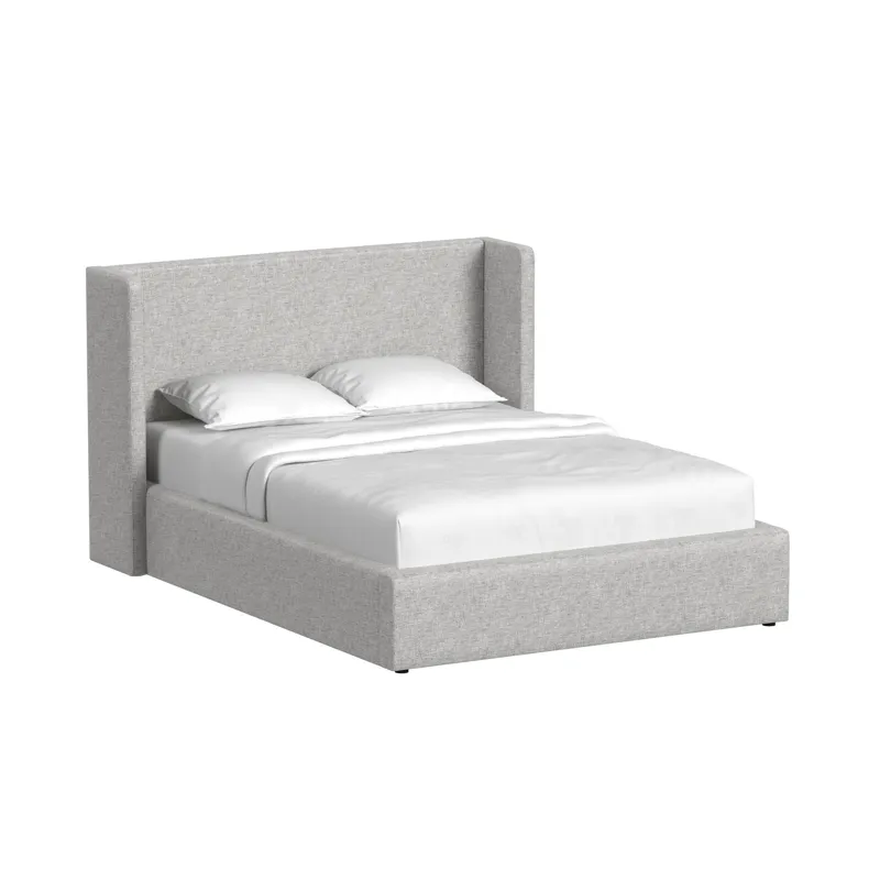 Angeline Complete Queen Non-Storage Bed in Grey Fabric