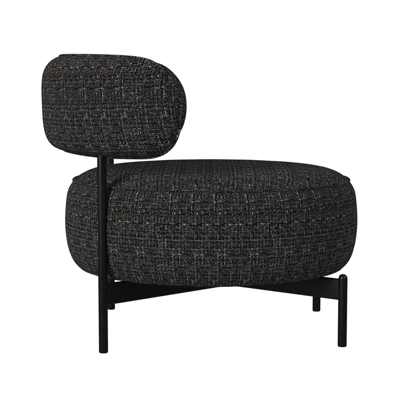 Antonia Swivel Chair in Heron Black