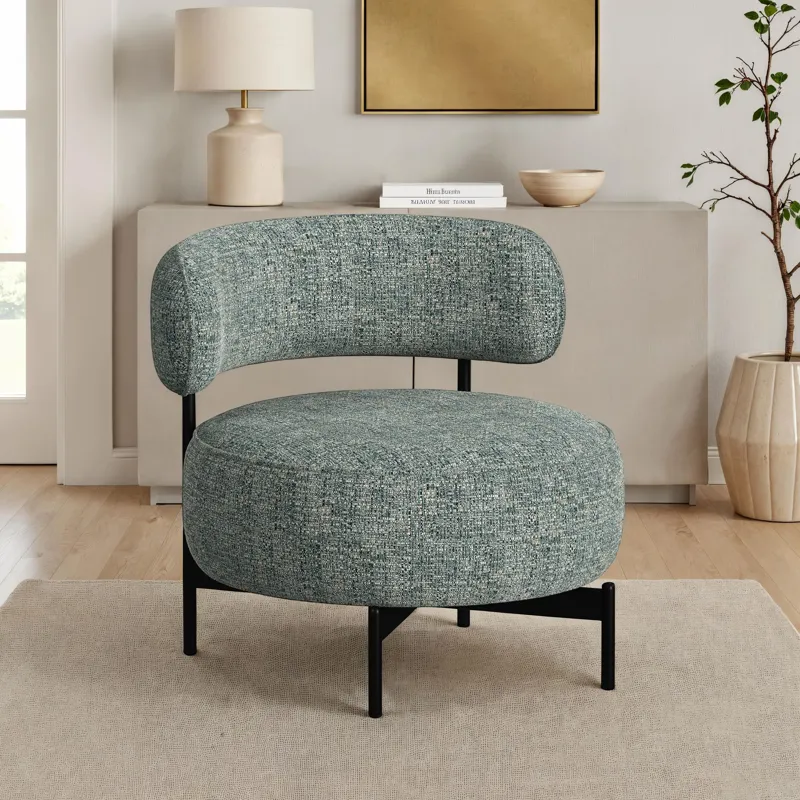 Antonia Swivel Chair in Heron Teal