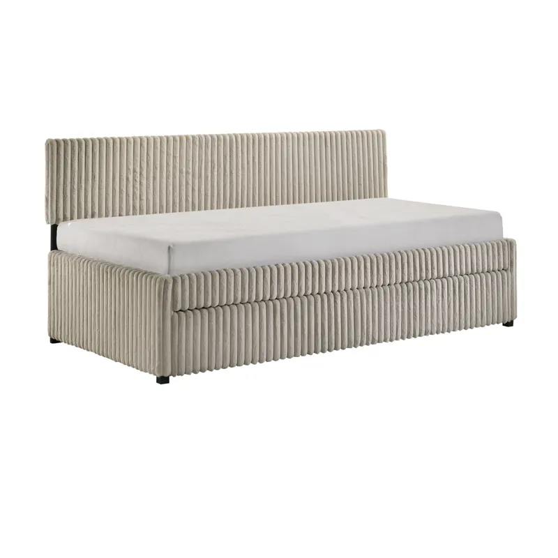 Arden Twin Daybed with Trundle in Corduroy Beige