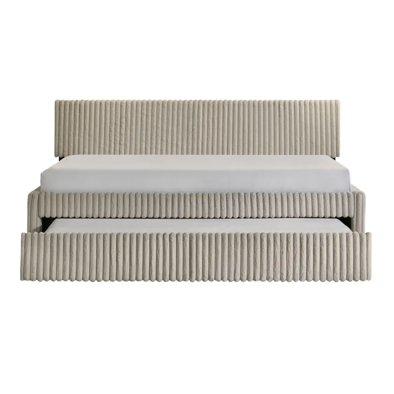 Arden Twin Daybed with Trundle in Corduroy Beige