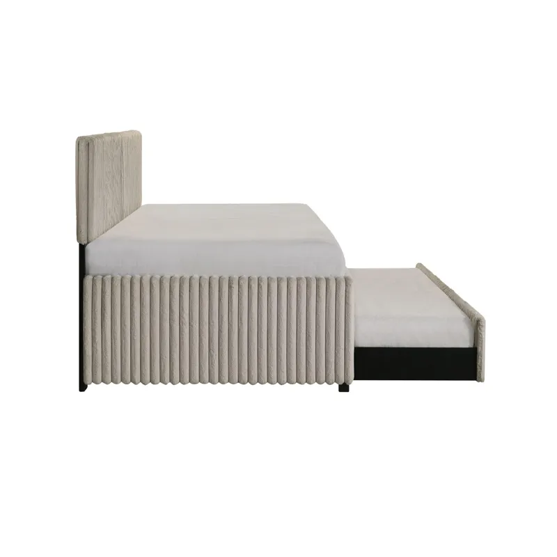 Arden Twin Daybed with Trundle in Corduroy Beige