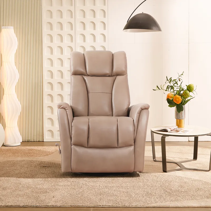 Aries Swivel Recliner in Bolero PU Mushroom