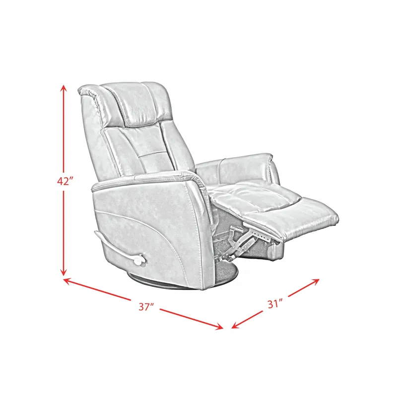 Aries Swivel Recliner in Bolero PU Mushroom