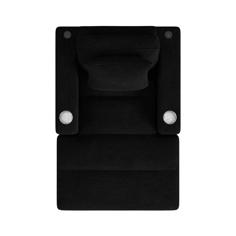 Arizona Chaise with 1 Pillow 20\", 2 Cupholders and 2 USB in Steno Black