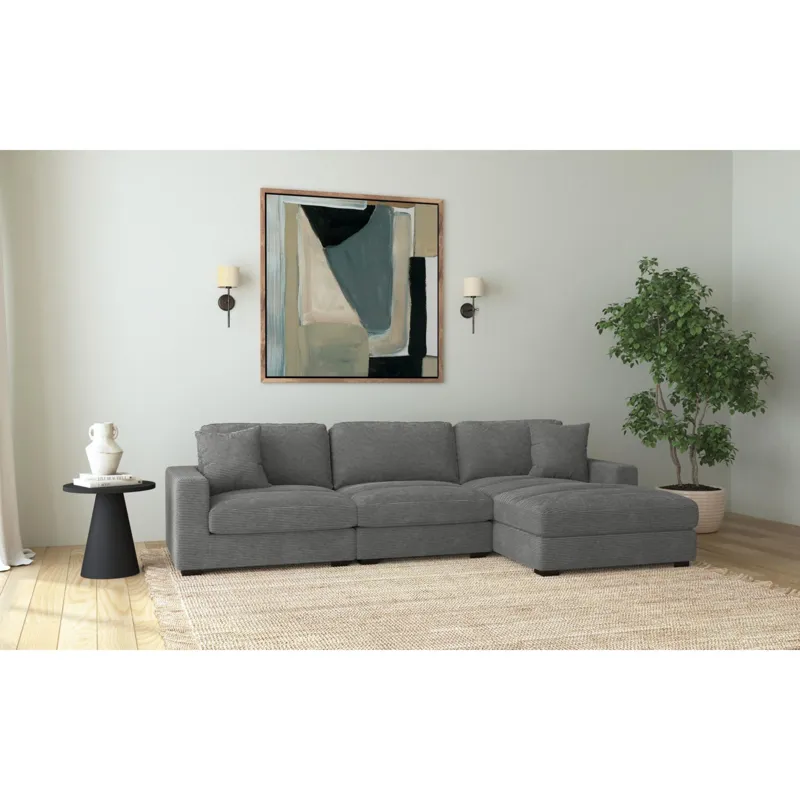 Arizona Modular LHF Armchair with 1 pillow 20\" in Steno Charcoal