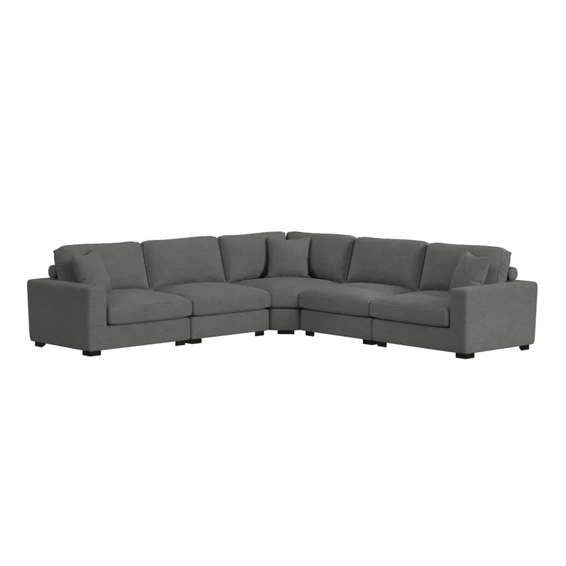 Arizona Modular LHF Armchair with 1 pillow 20\" in Steno Charcoal