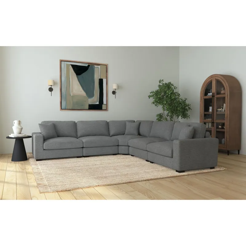 Arizona Modular LHF Armchair with 1 pillow 20\" in Steno Charcoal