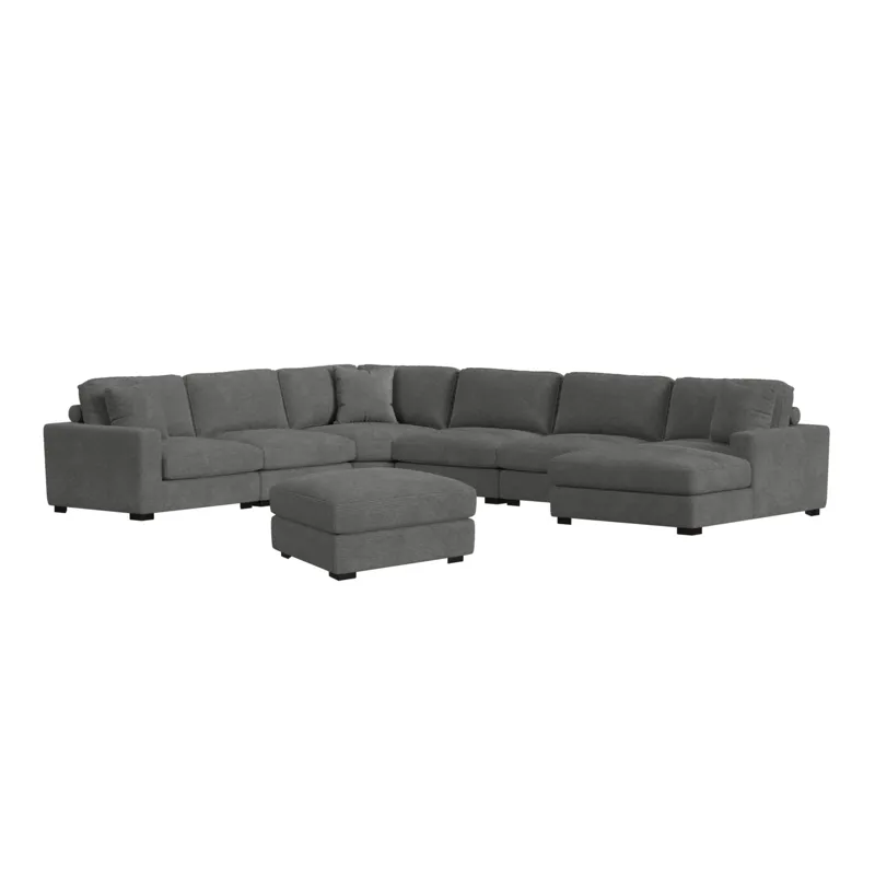 Arizona Modular LHF Armchair with 1 pillow 20\" in Steno Charcoal