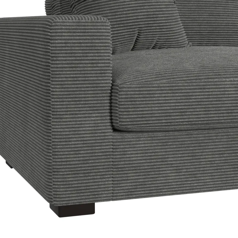 Arizona Modular LHF Armchair with 1 pillow 20\" in Steno Charcoal