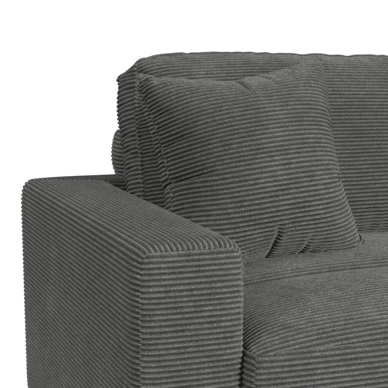 Arizona Modular LHF Armchair with 1 pillow 20\" in Steno Charcoal