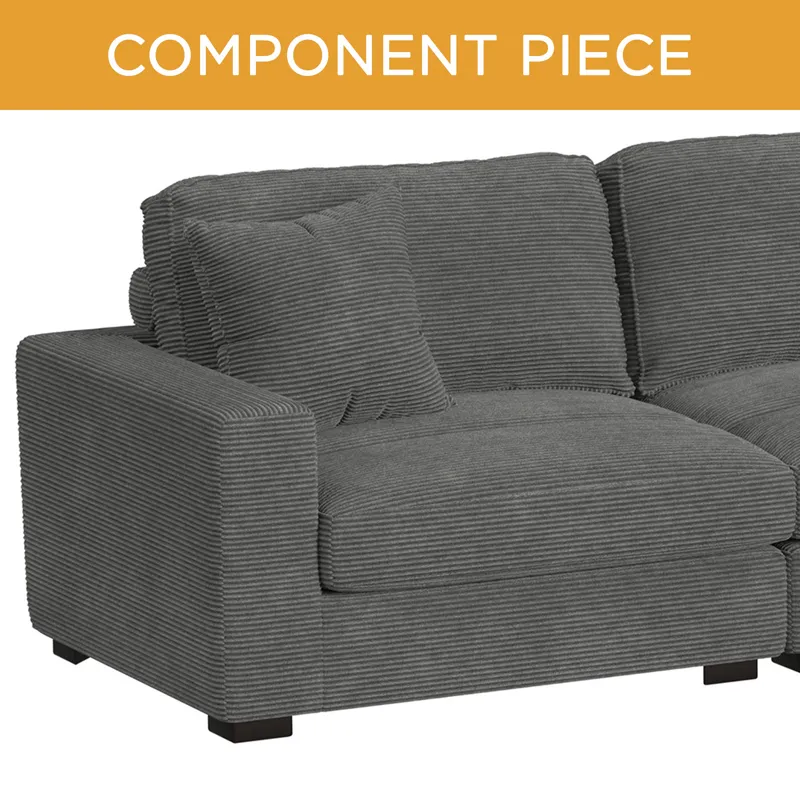 Arizona Modular LHF Armchair with 1 pillow 20\" in Steno Charcoal