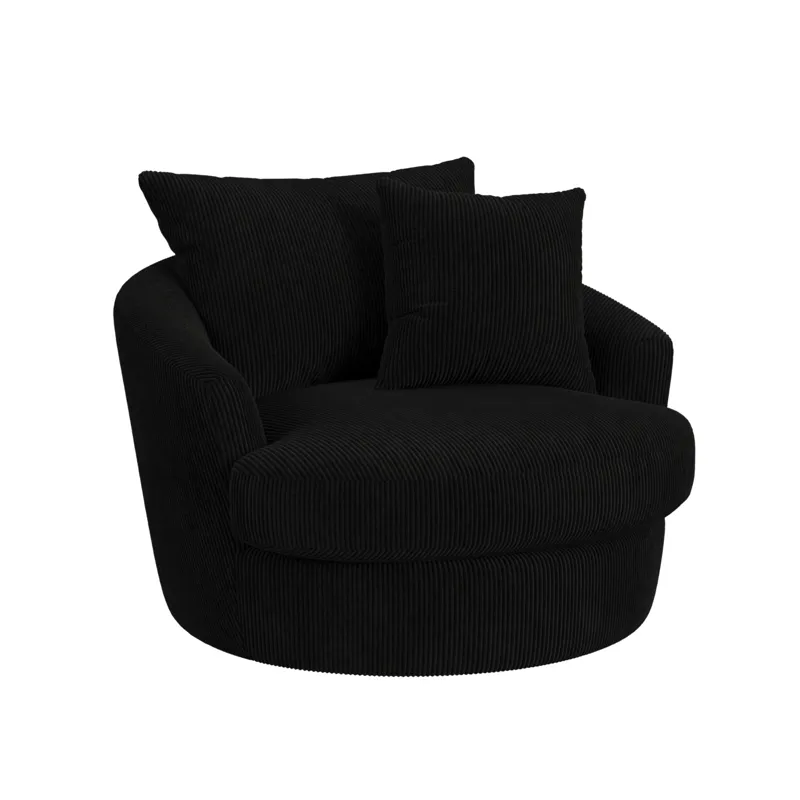 Arizona Swivel Chair with 1 Pillow 20\" in Steno Black