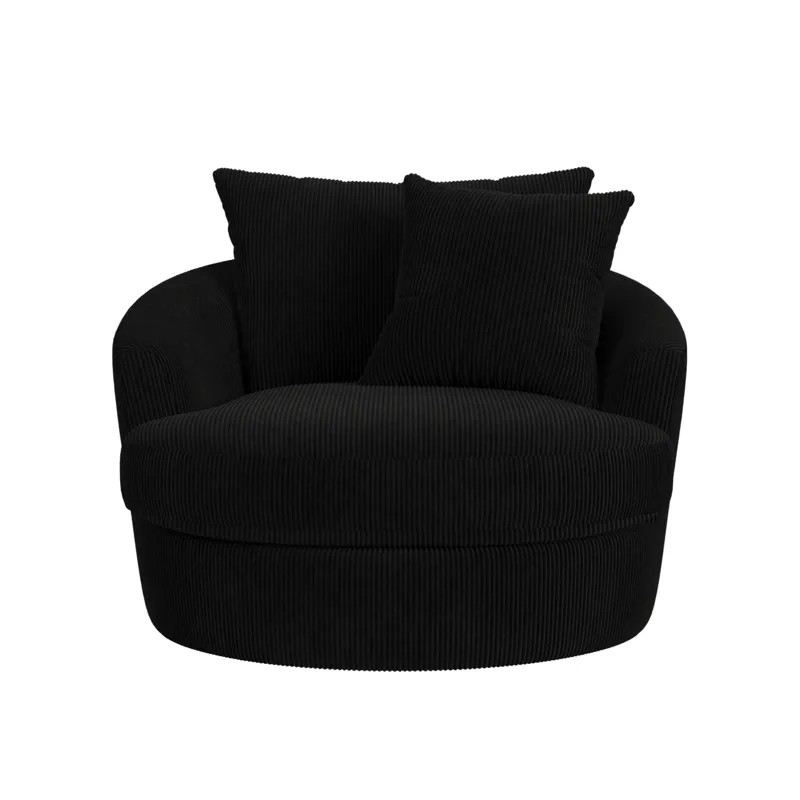 Arizona Swivel Chair with 1 Pillow 20\" in Steno Black