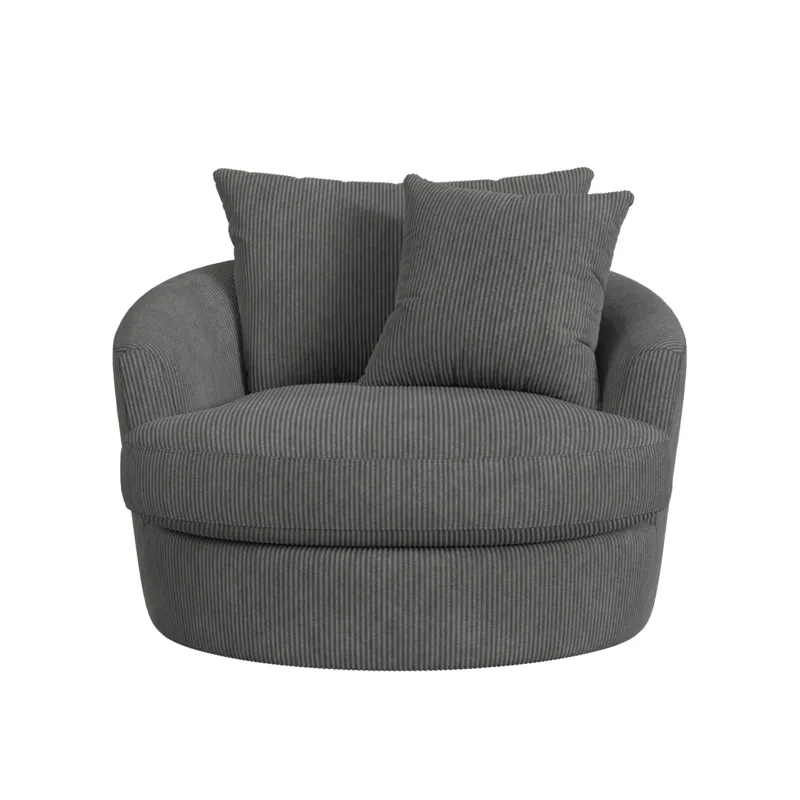 Arizona Swivel Chair with 1 pillow 20\" in Steno Charcoal