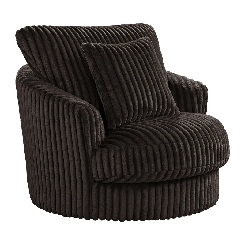 Arizona Swivel Chair with 1 Pillow 20” in Grand Cord Espresso