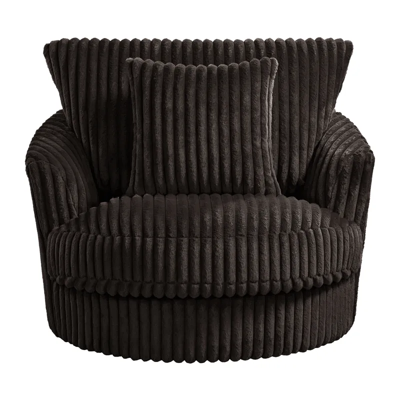 Arizona Swivel Chair with 1 Pillow 20” in Grand Cord Espresso