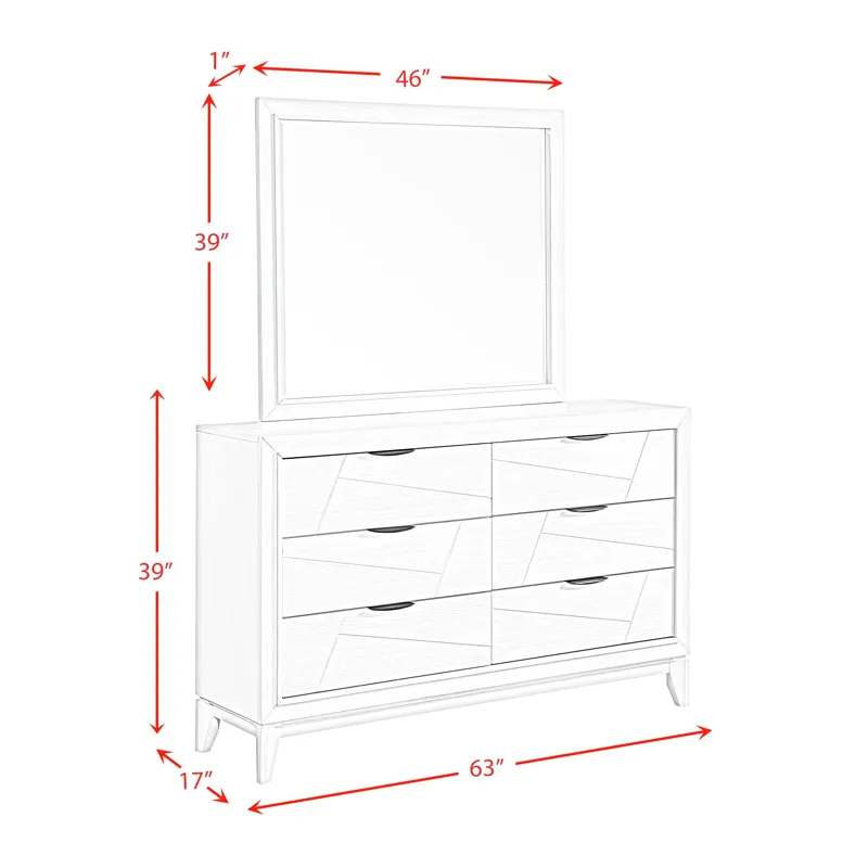 Artis Dresser and Mirror in White