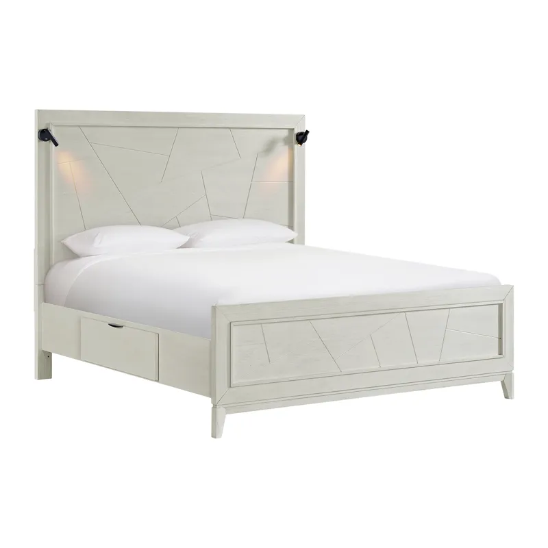 Artis King Bed w/ Storage in White