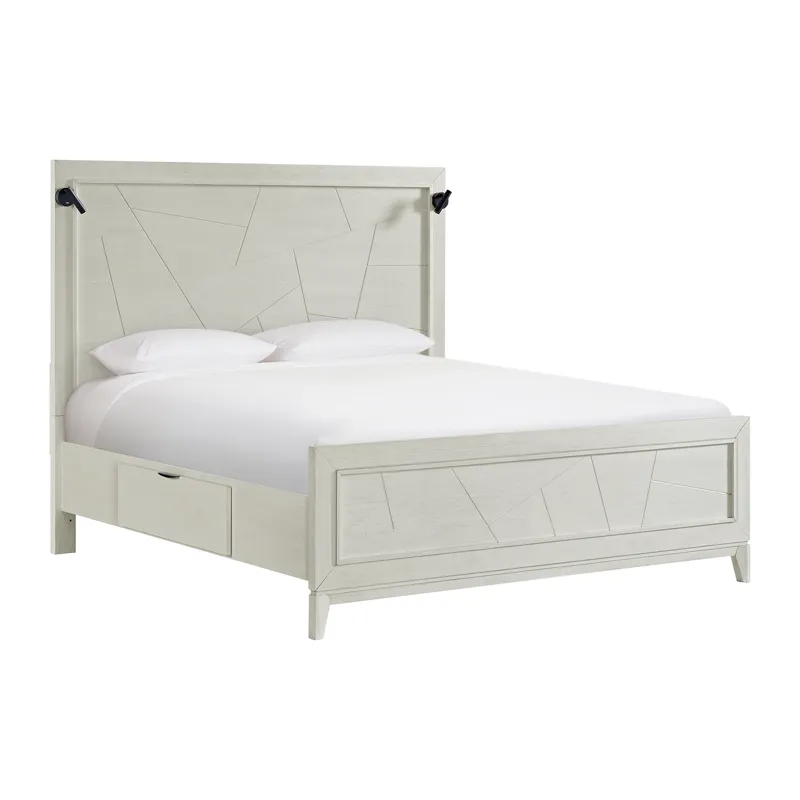 Artis King Bed w/ Storage in White