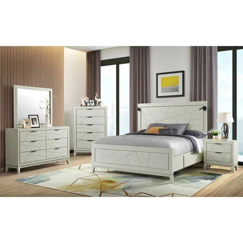 Artis King Bed w/ Storage in White