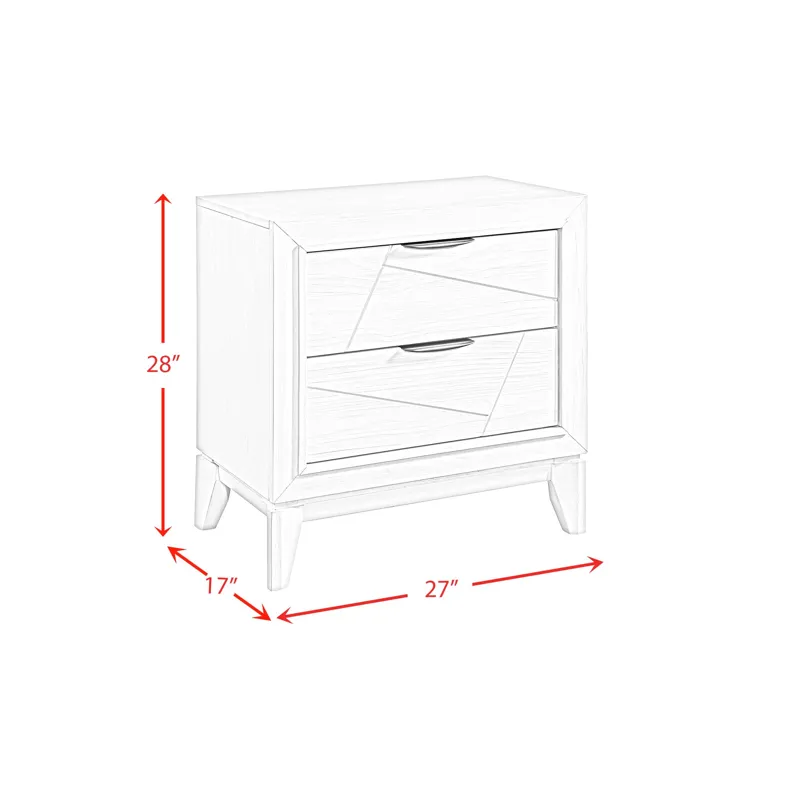 Artis Nightstand w/ USB in White