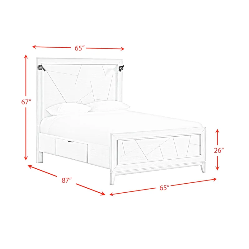 Artis Queen Bed w/ Storage in White